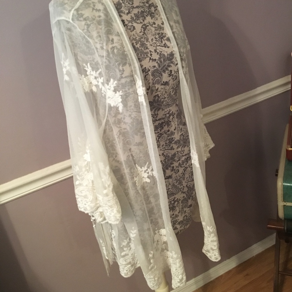 Torrid white lace kimono